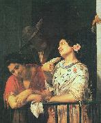 Mary Cassatt On the Balcony painting